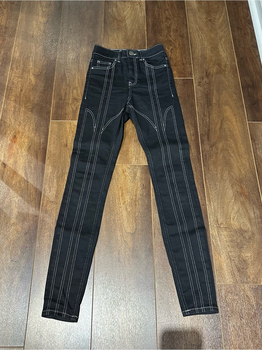 ASOS Black Skinny Jeans with Western White Stitching